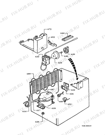 Взрыв-схема холодильника Electrolux EU0569C - Схема узла Functional parts